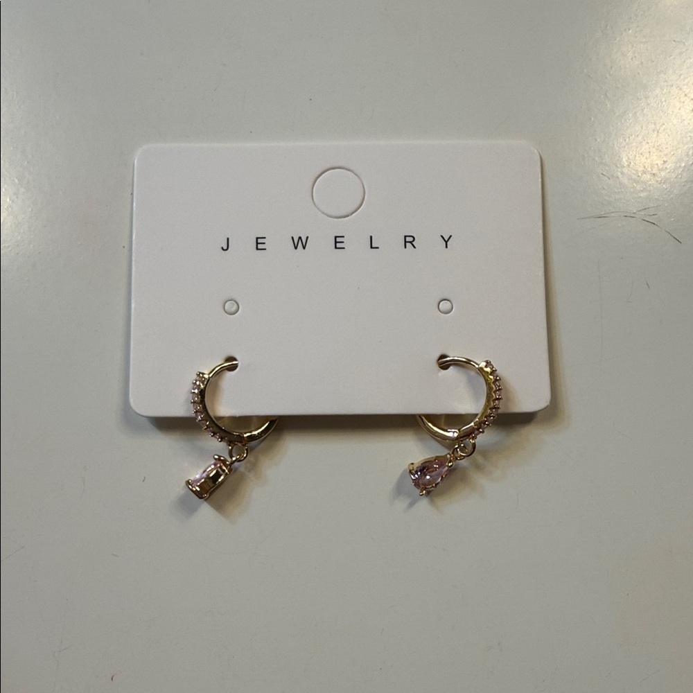 Elegant Gold and Pink Hoop Earrings